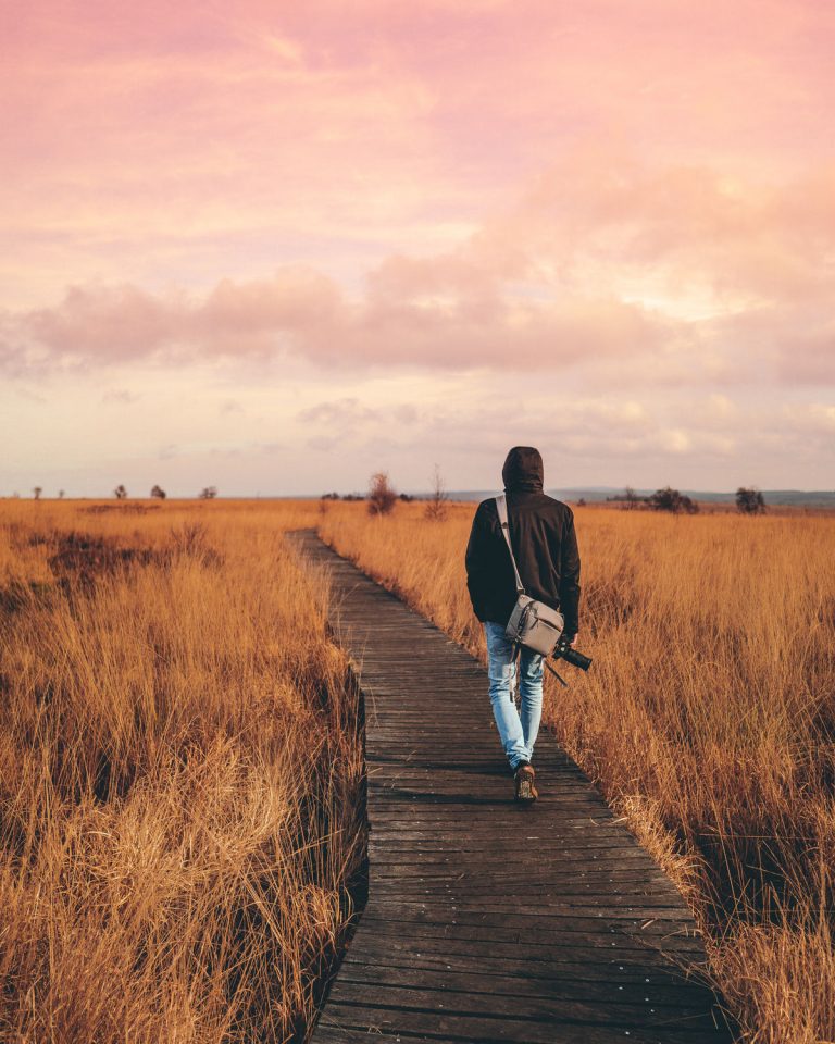 Personne qui marche sur un chemin